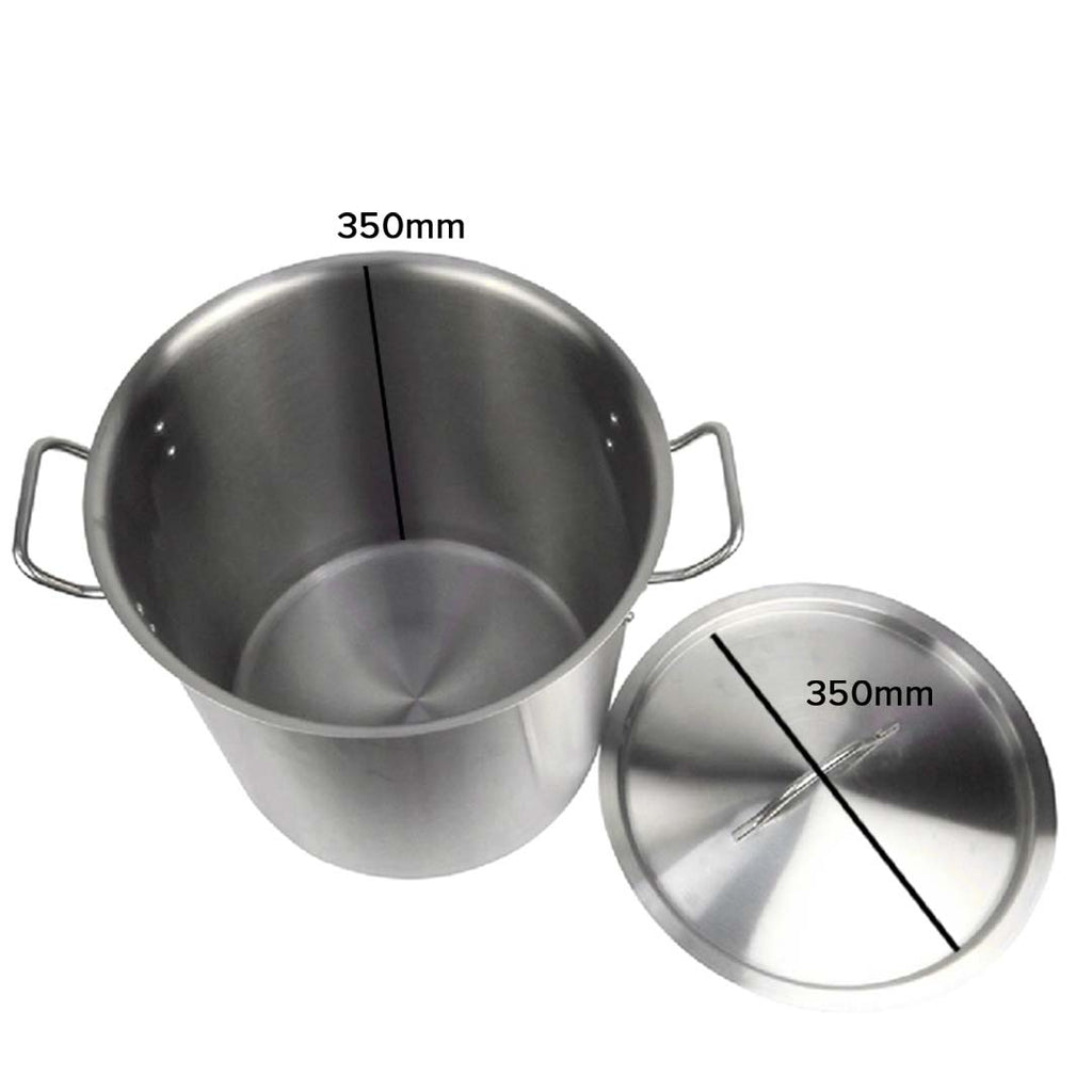 33L 18/10 Stainless Steel Stockpot with Perforated Pasta Strainer