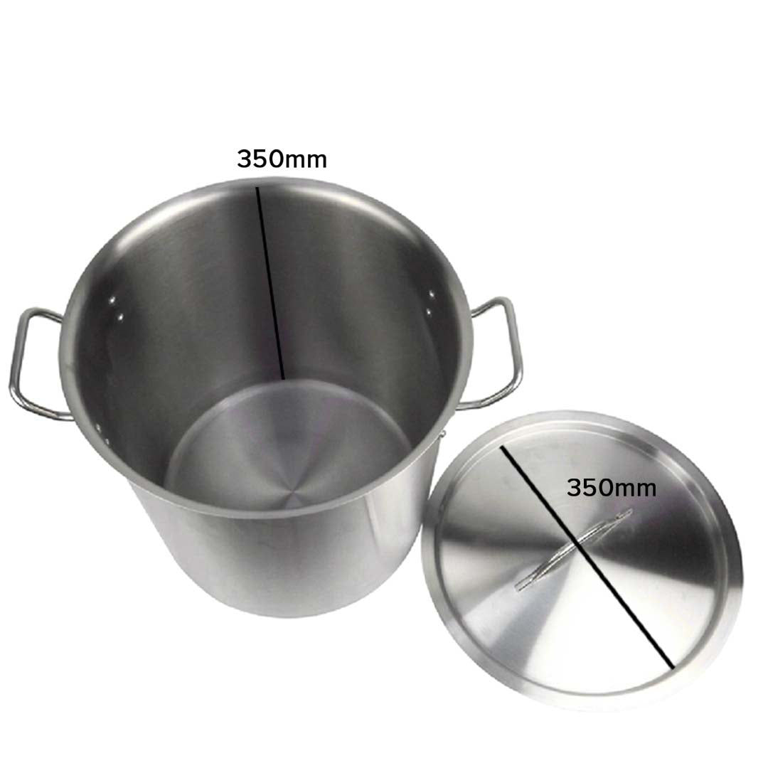 33L 18/10 Stainless Steel Stockpot with Perforated Pasta Strainer