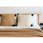 Coffee Tassel Fringe Knitted Throw Blanket