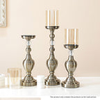43.3cm Glass Candle Holder Iron Metal