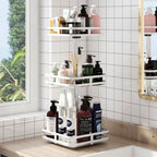 3 Tier White Square Multi-Function Kitchen Seasoning Organiser Shelf