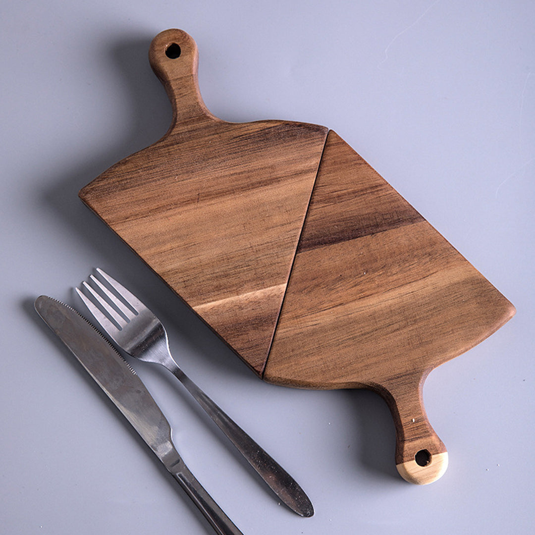 6pcs Brown Round Wood Pizza Server