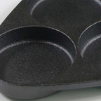 3 Mold Cast Iron Omelette Fry Pan