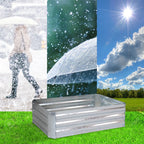 120cm Square Galvanized Raised Garden Bed Silver