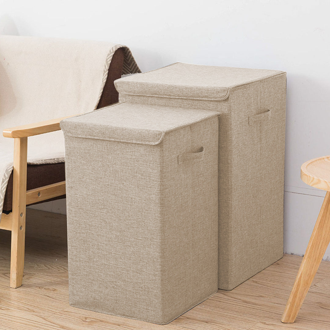 Beige Large Laundry Hamper Storage Box