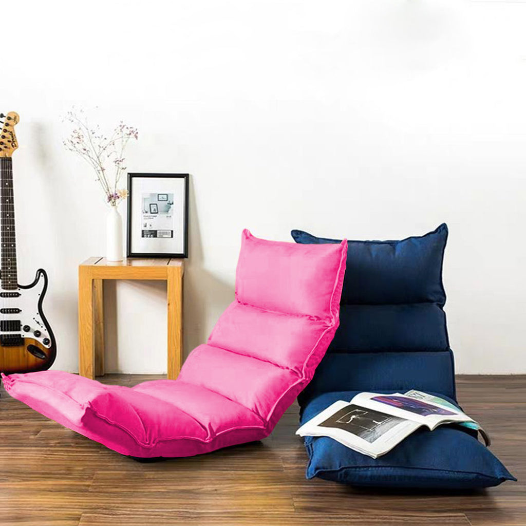 Leather Floor Recliner Lazy Chair Pink