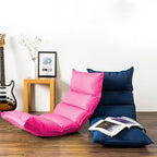 Leather Floor Recliner Lazy Chair Pink