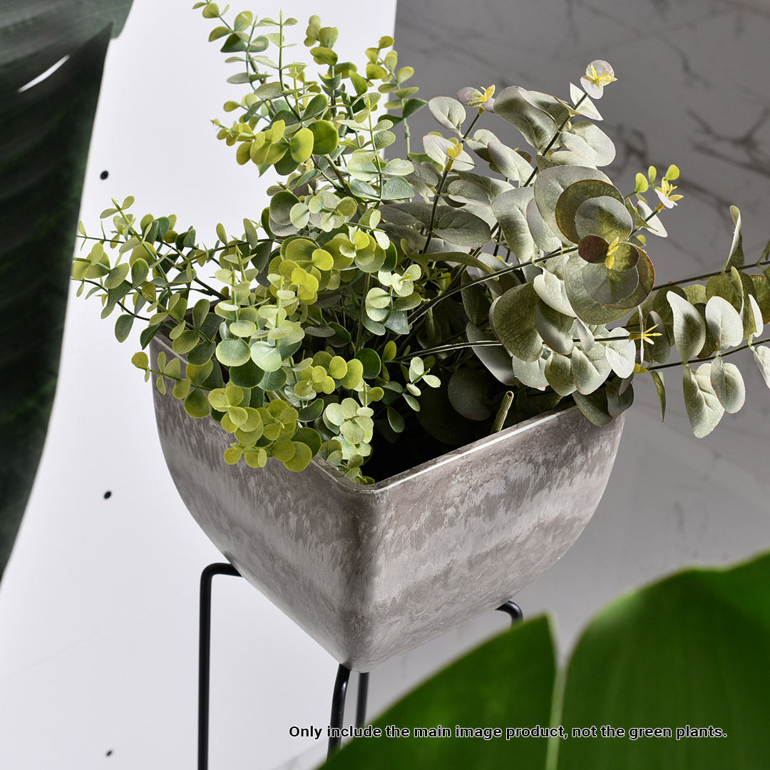 32cm Rock Grey Square Resin Planter