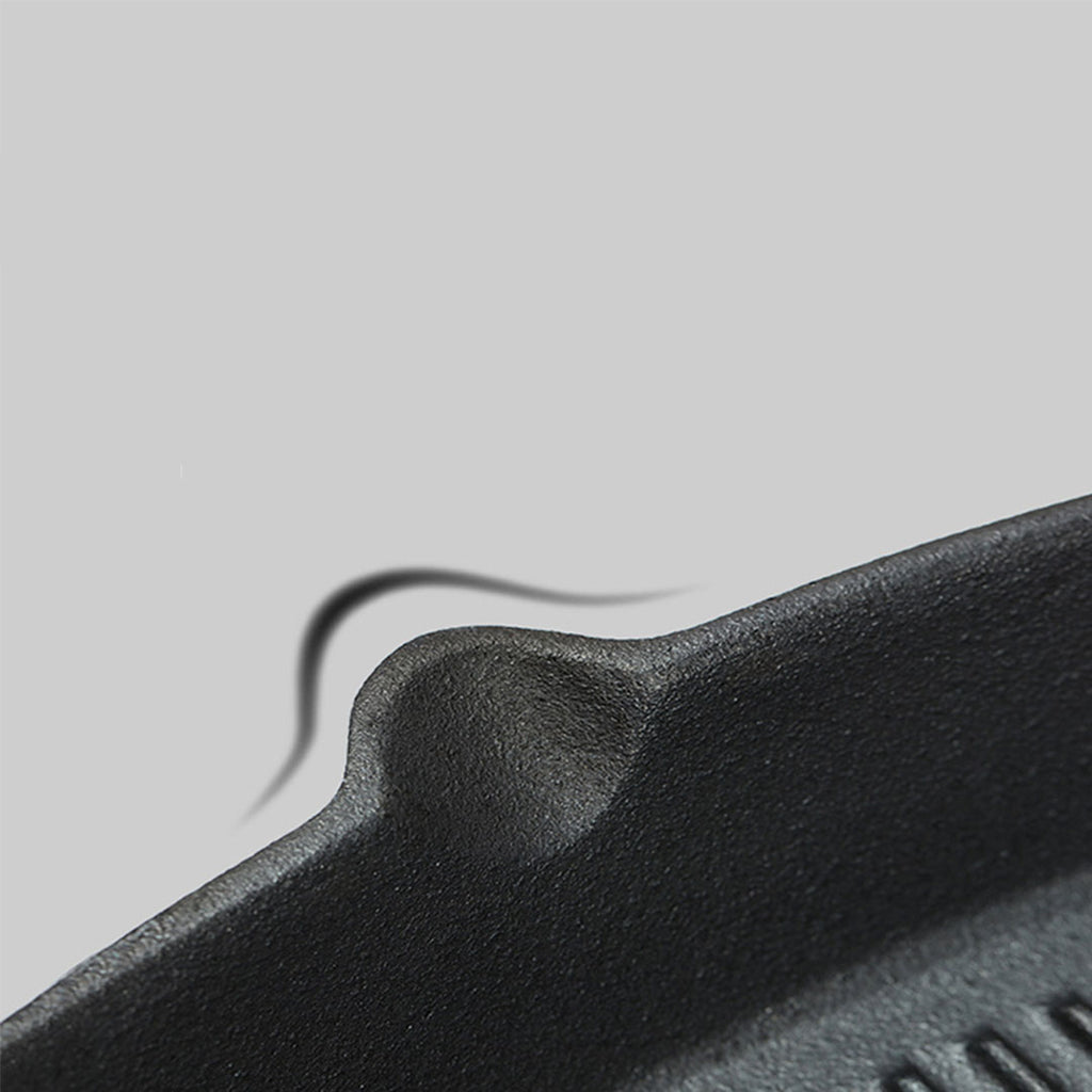 26cm Square Ribbed Cast Iron Frying Pan with Handle