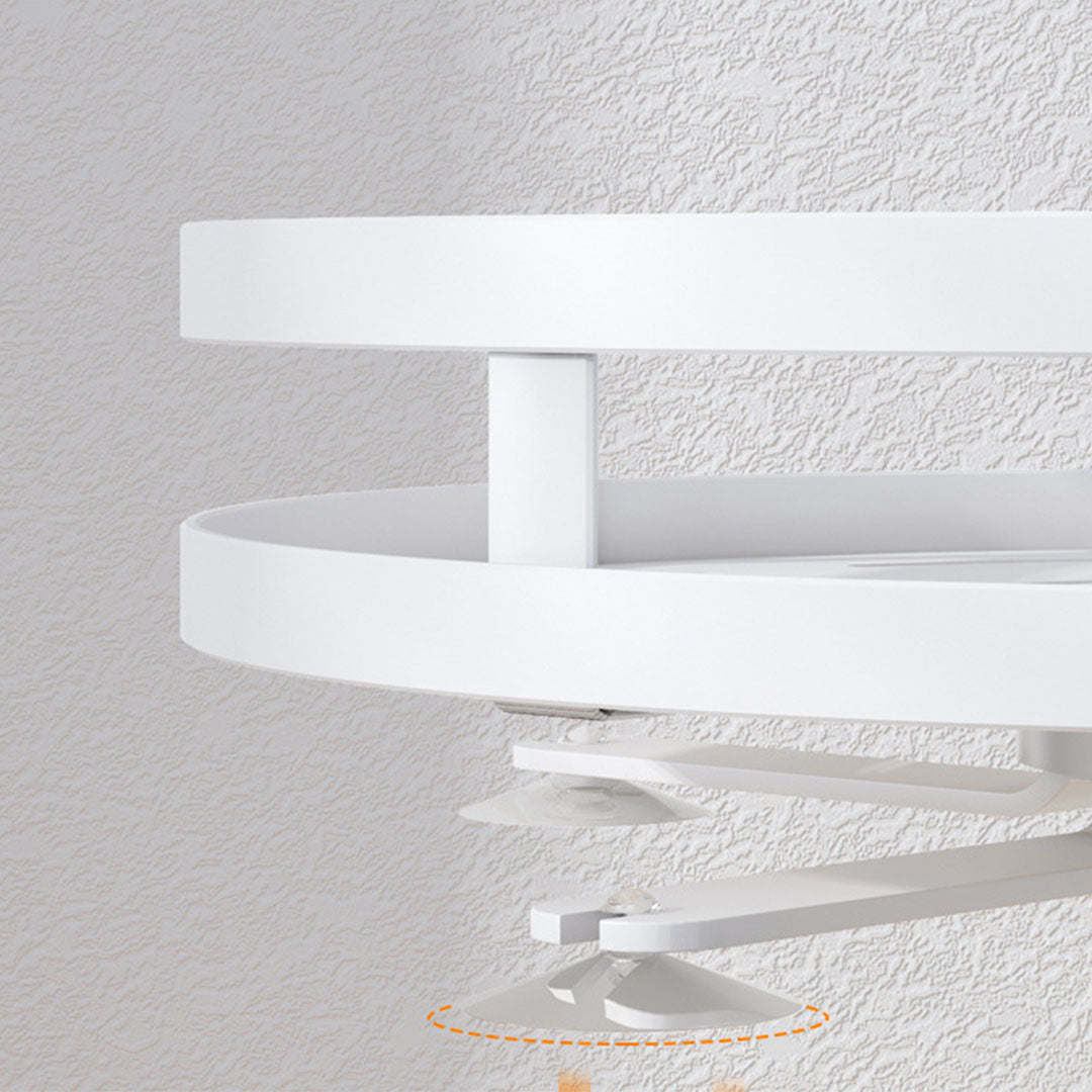 3 Tier White Round Multi-Function Kitchen Seasoning Organiser Shelf