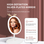 White Cosmetic Jewelry Storage Organiser with Antler LED Tabletop Mirror Set