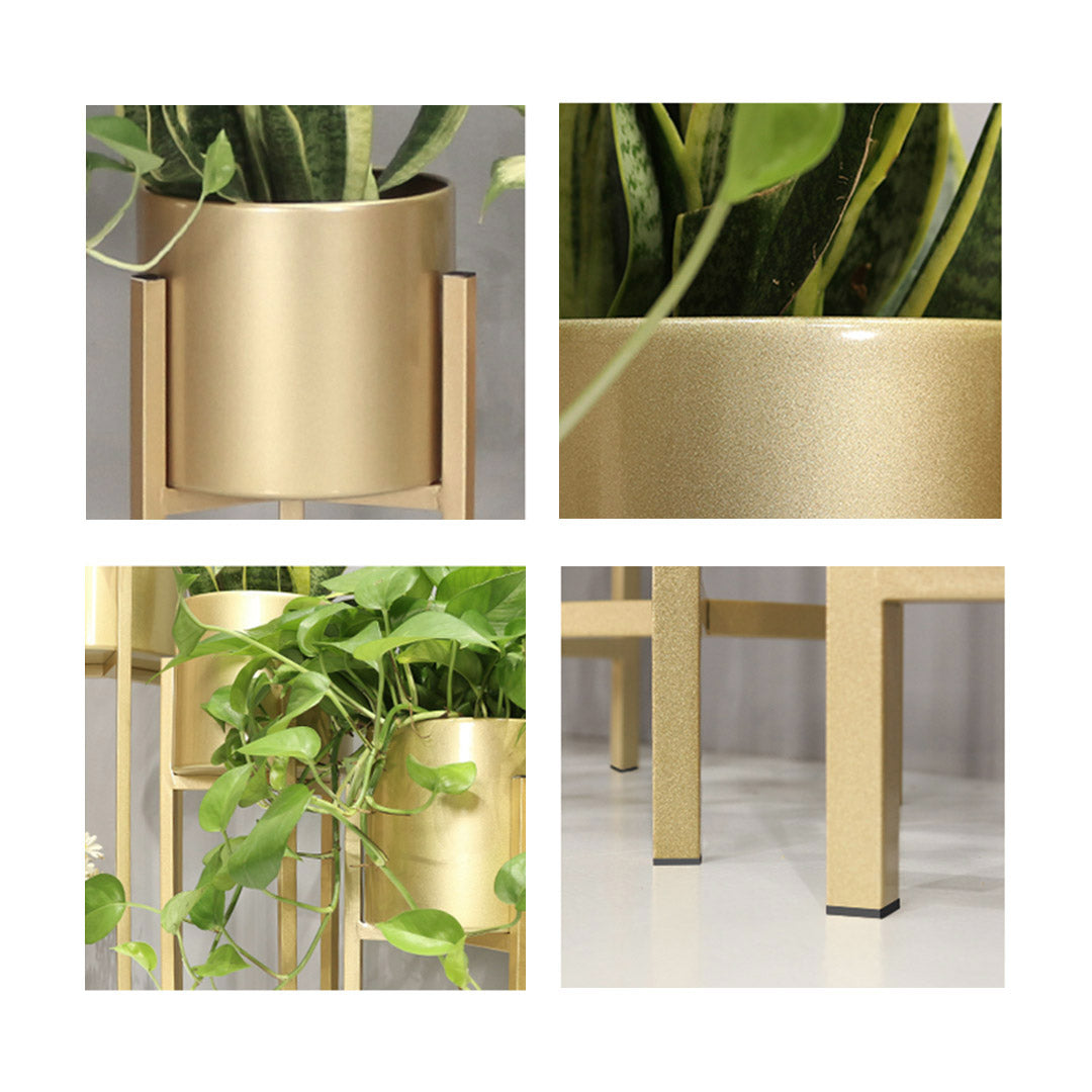 30CM Reversible Gold Metal Plant Pots Holders Rack