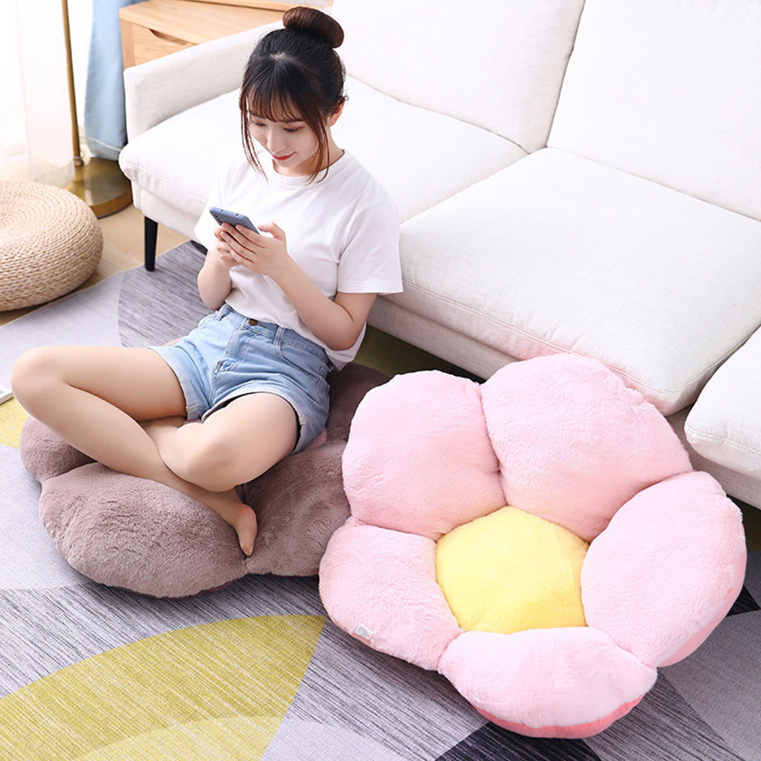 Pink Whimsical Flower Shape Cushion