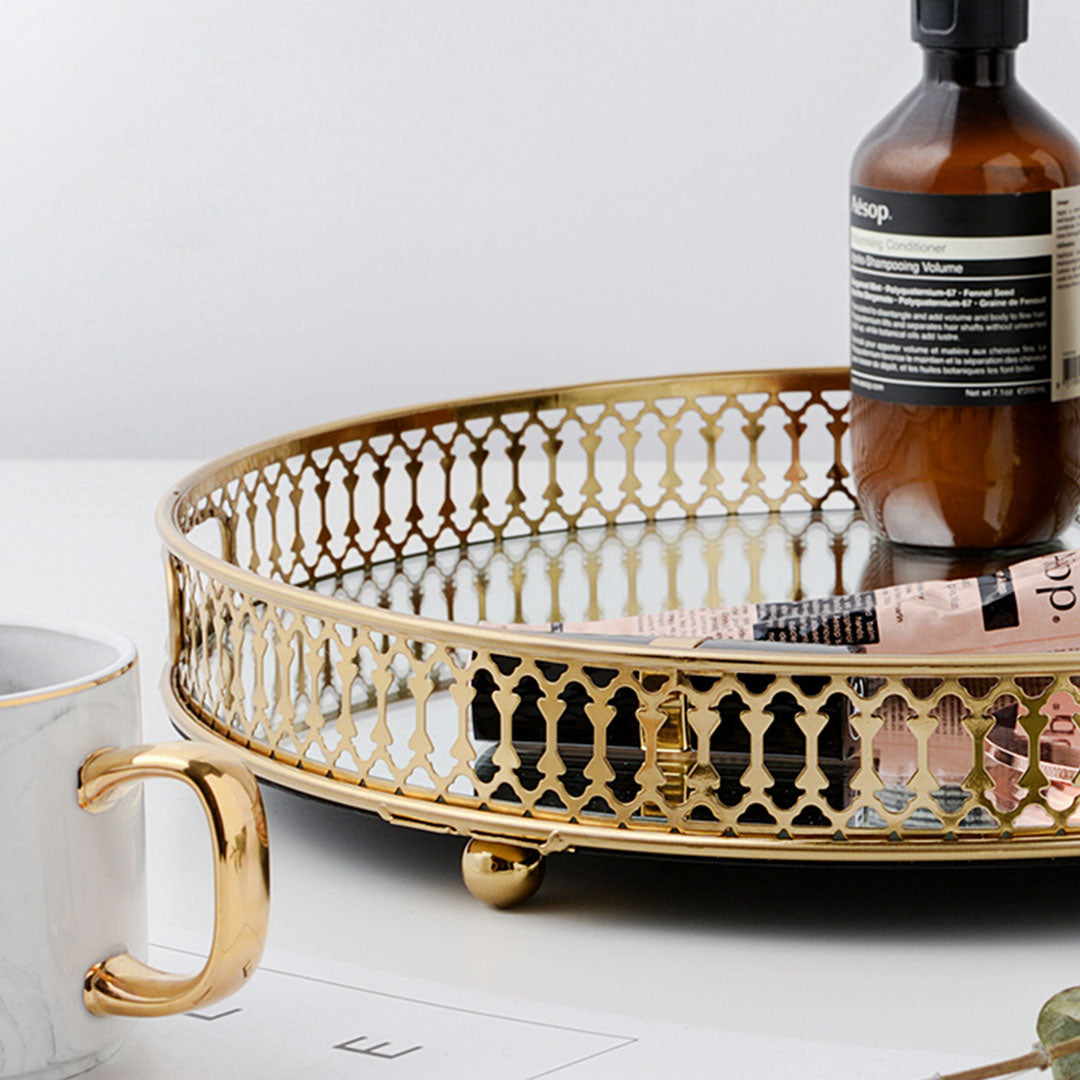 32cm Round Vanity Tray with Handles