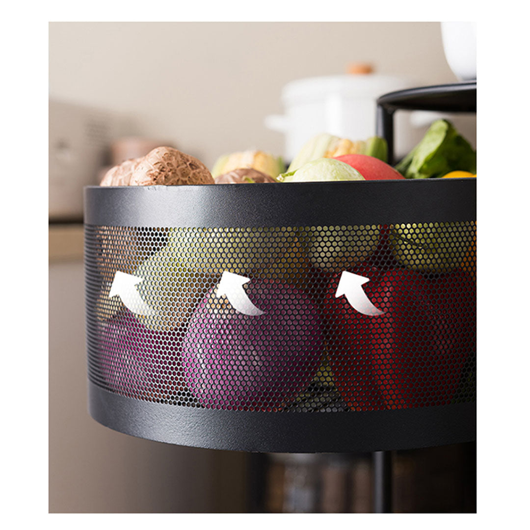 5 Tier Steel Round Rotating Kitchen Cart