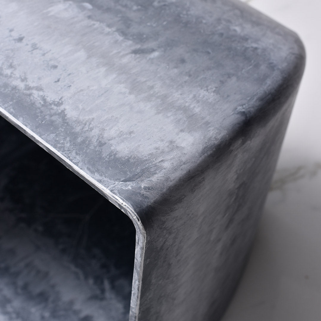 32cm Weathered Grey Square Resin Planter