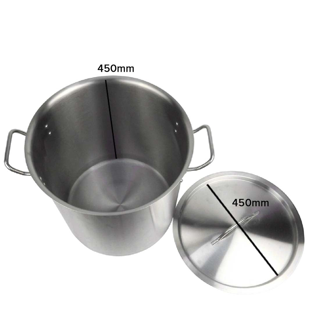 130L 18/10 Stainless Steel Stockpot with Perforated Pasta Strainer