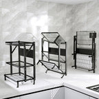 3 Tier Black Dish Drainer Kitchen Organiser