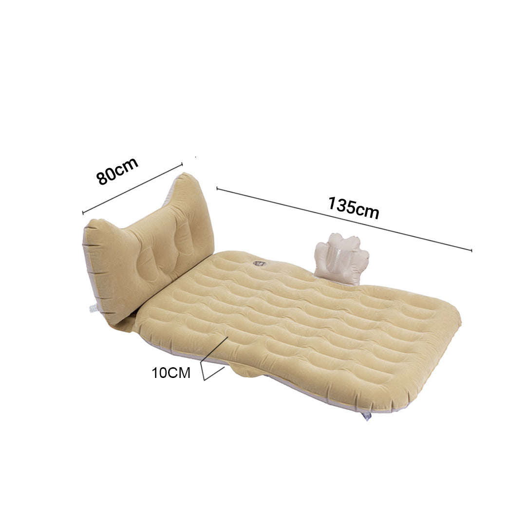 Beige Honeycomb Inflatable Car Mattress
