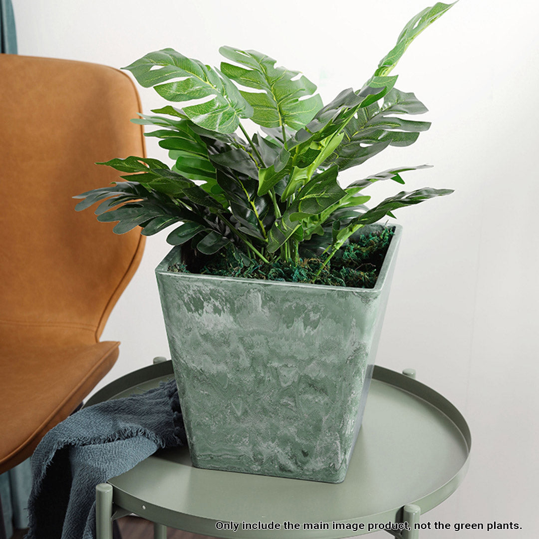 27cm Green Grey Square Planter