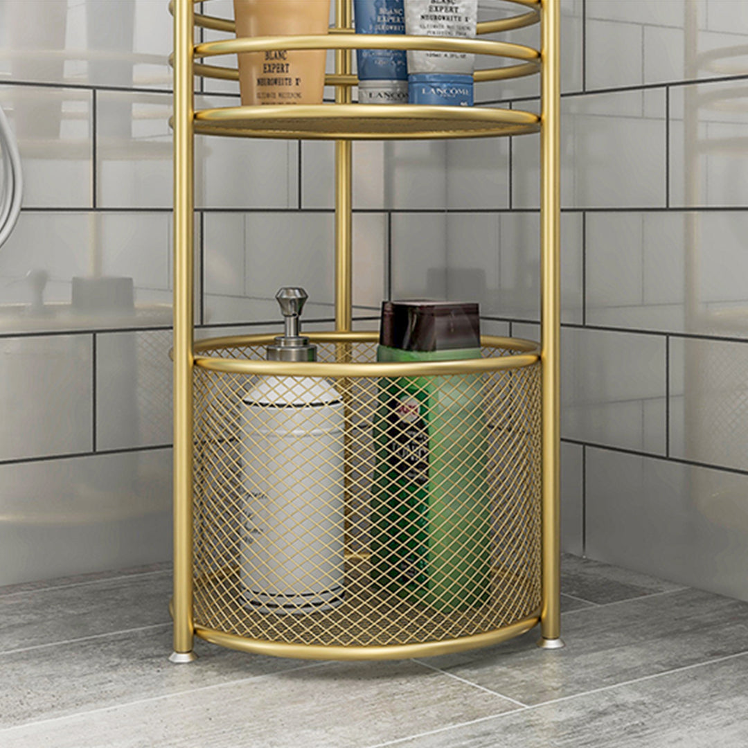 3 Tier Freestanding Storage Shelf Multifunctional Display Rack with Basket