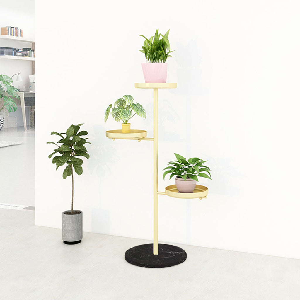 3 Tier Gold Round Plant Stand