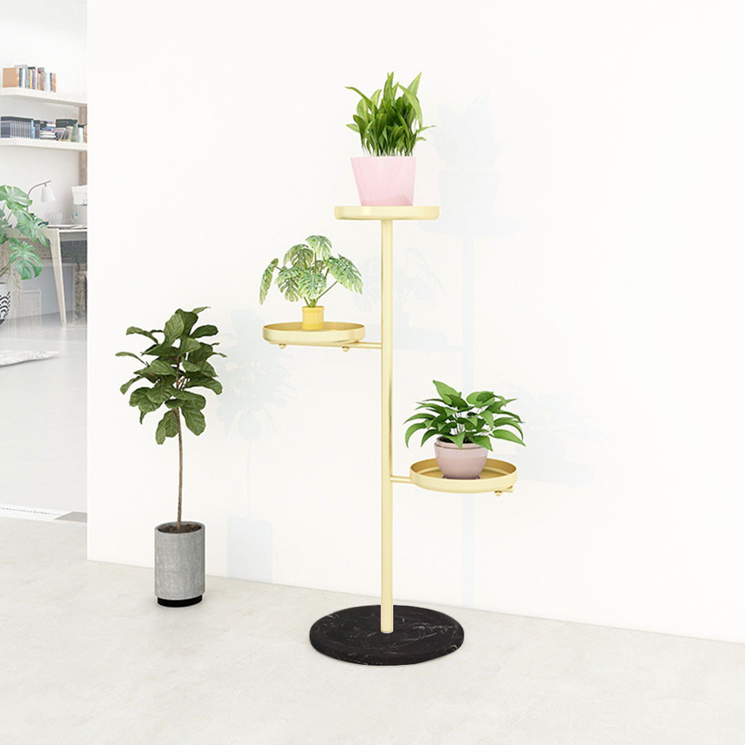 3 Tier Gold Round Plant Stand