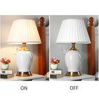 Ceramic Oval Table Lamp White