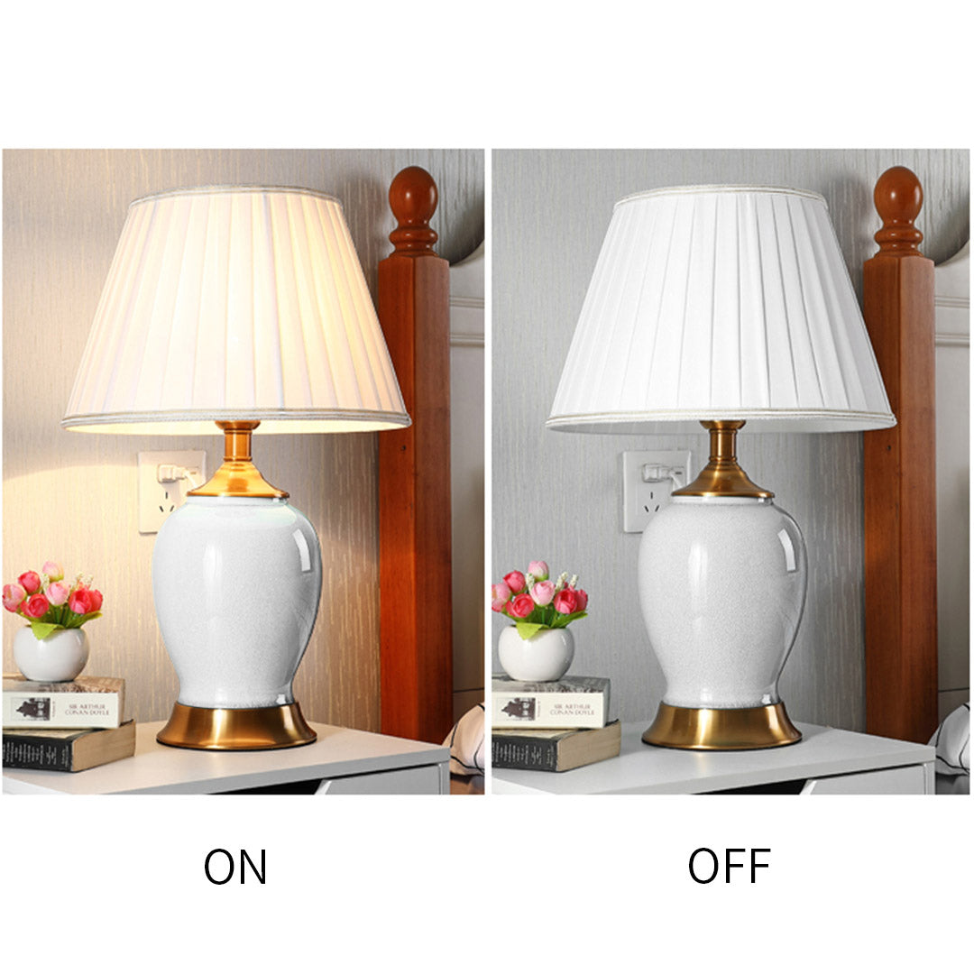 Ceramic Oval Table Lamp White