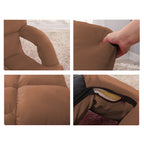 Foldable Floor Recliner Lazy Chair with Armrest Coffee