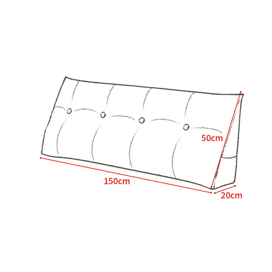 SOGA 150cm Grey Wedge Bed Cushion