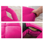 Foldable Floor Recliner Lazy Chair with Armrest Pink