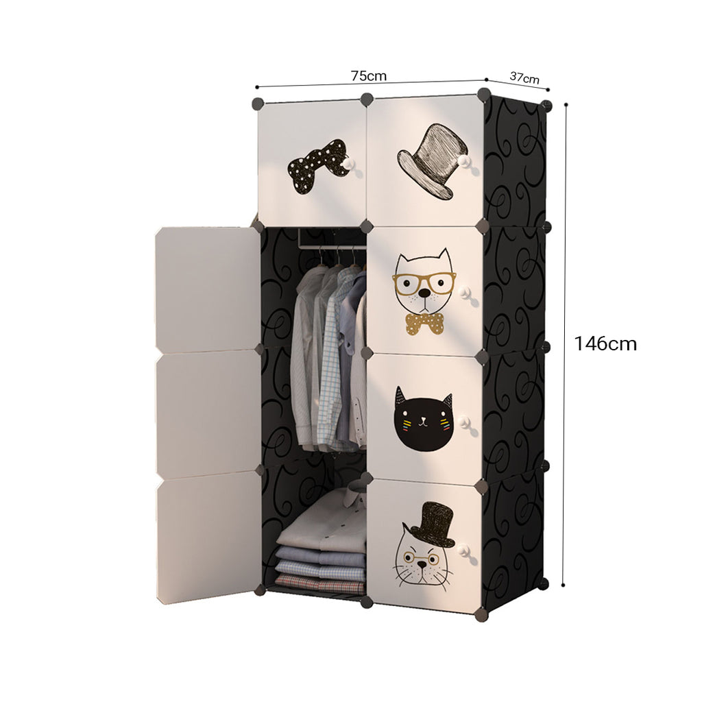 8 Cubes Black Portable Wardrobe