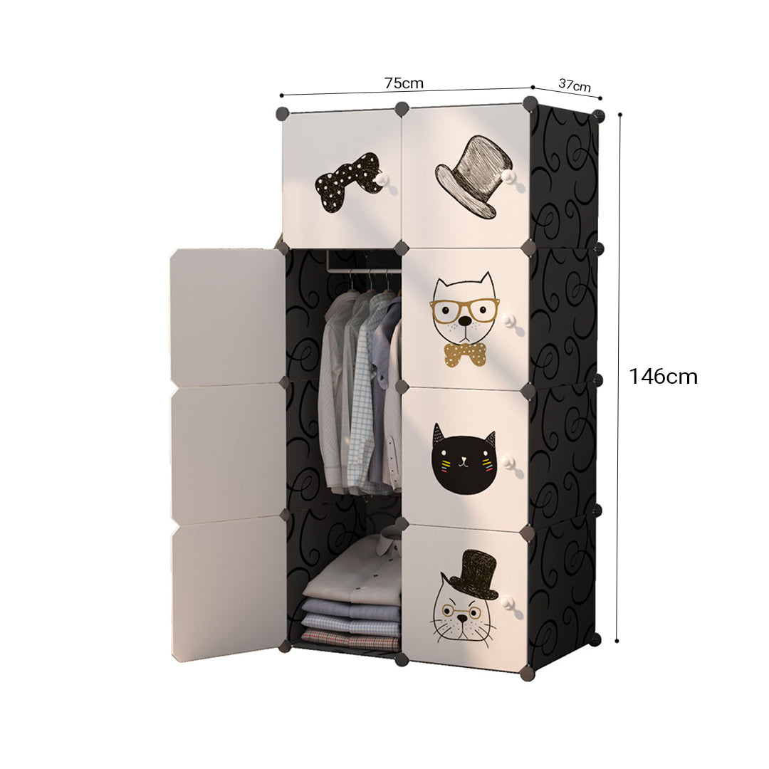 8 Cubes Black Portable Wardrobe