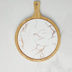 30cm White Circle Wooden Serving Tray