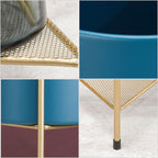 81CM Gold/Blue 2 Layer Plant Stand