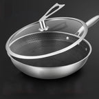 32cm Stainless Steel Frying Pan with Glass Lid