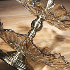 2 Tier Crystal Glass Fruit Bowl