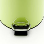 Foot Pedal Stainless Steel Trash Bin Round 7L Green
