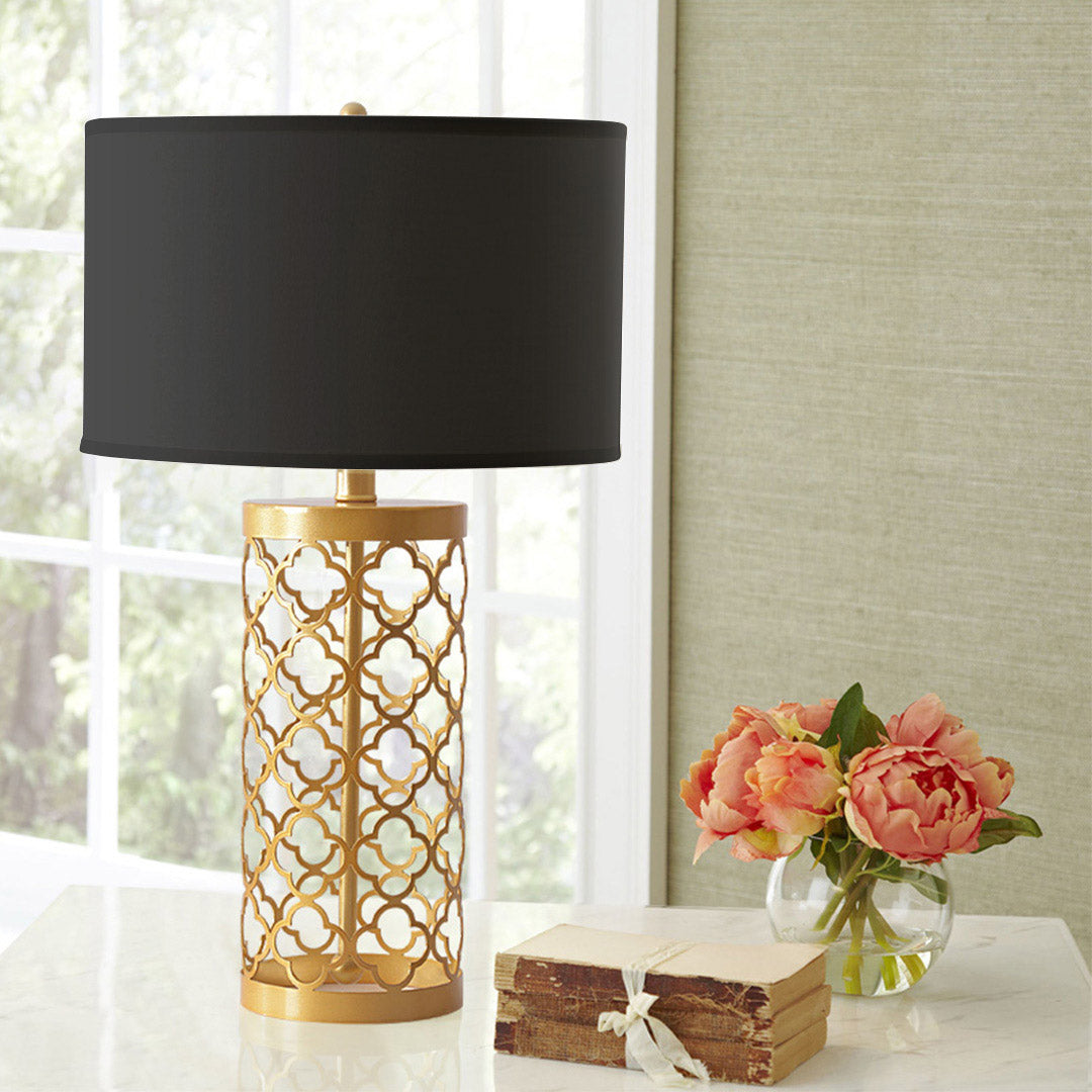 Hollowed Table Lamp with Dark Shade
