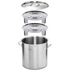 50L Stainless Steel Stock Pot with One Steamer Rack