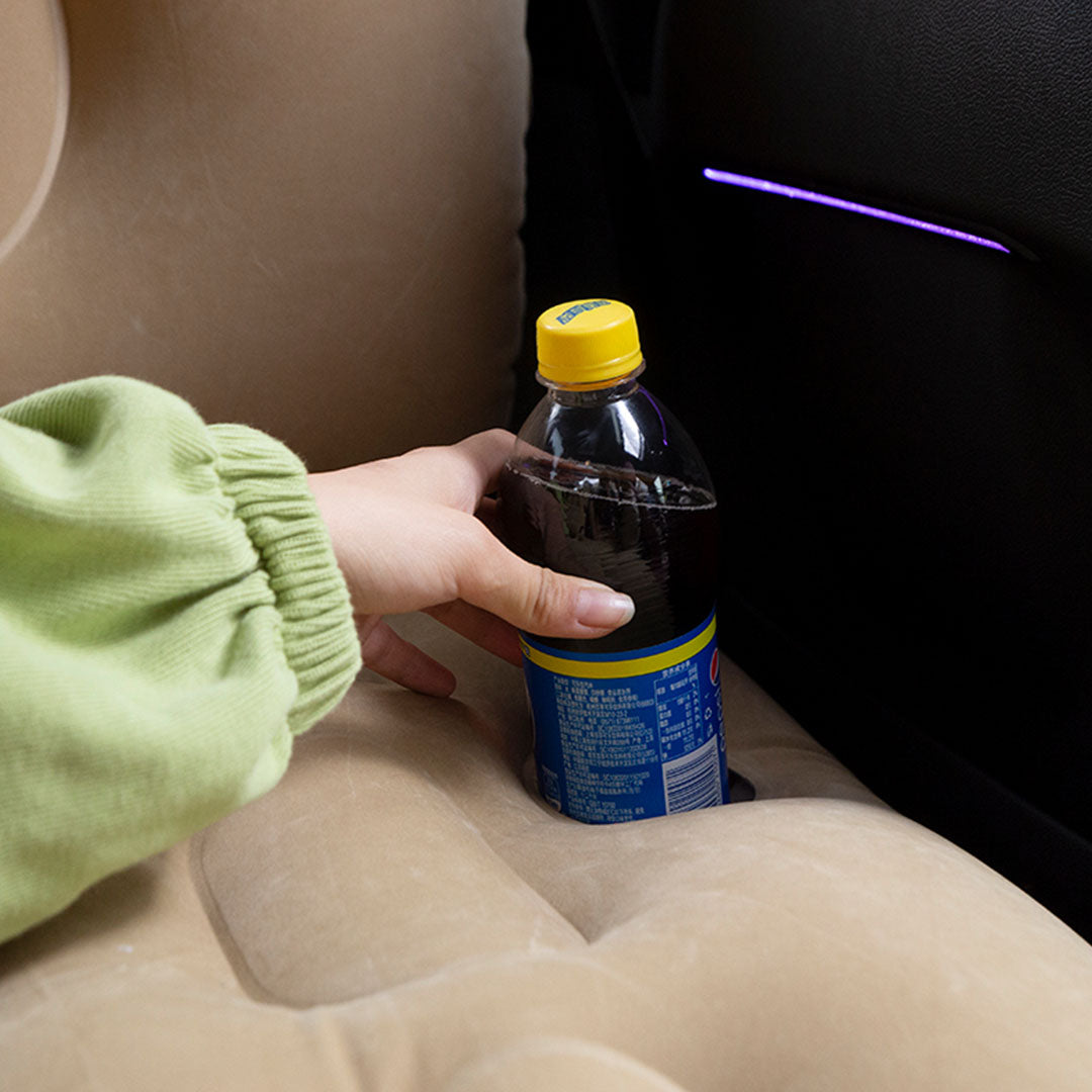 Beige Honeycomb Inflatable Car Mattress