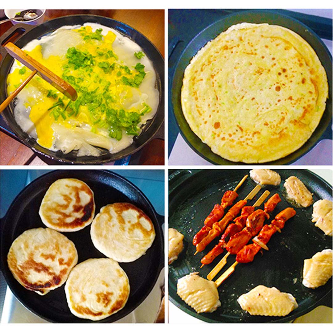SOGA Smart Induction Cooktop and 30cm Cast Iron Frying Pan Sizzle Platter