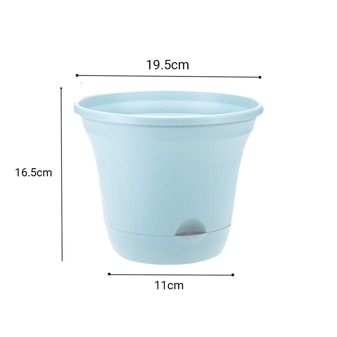 Blue Plastic Plant Self Watering Indoor Outdoor Plant Pot Set of 3
