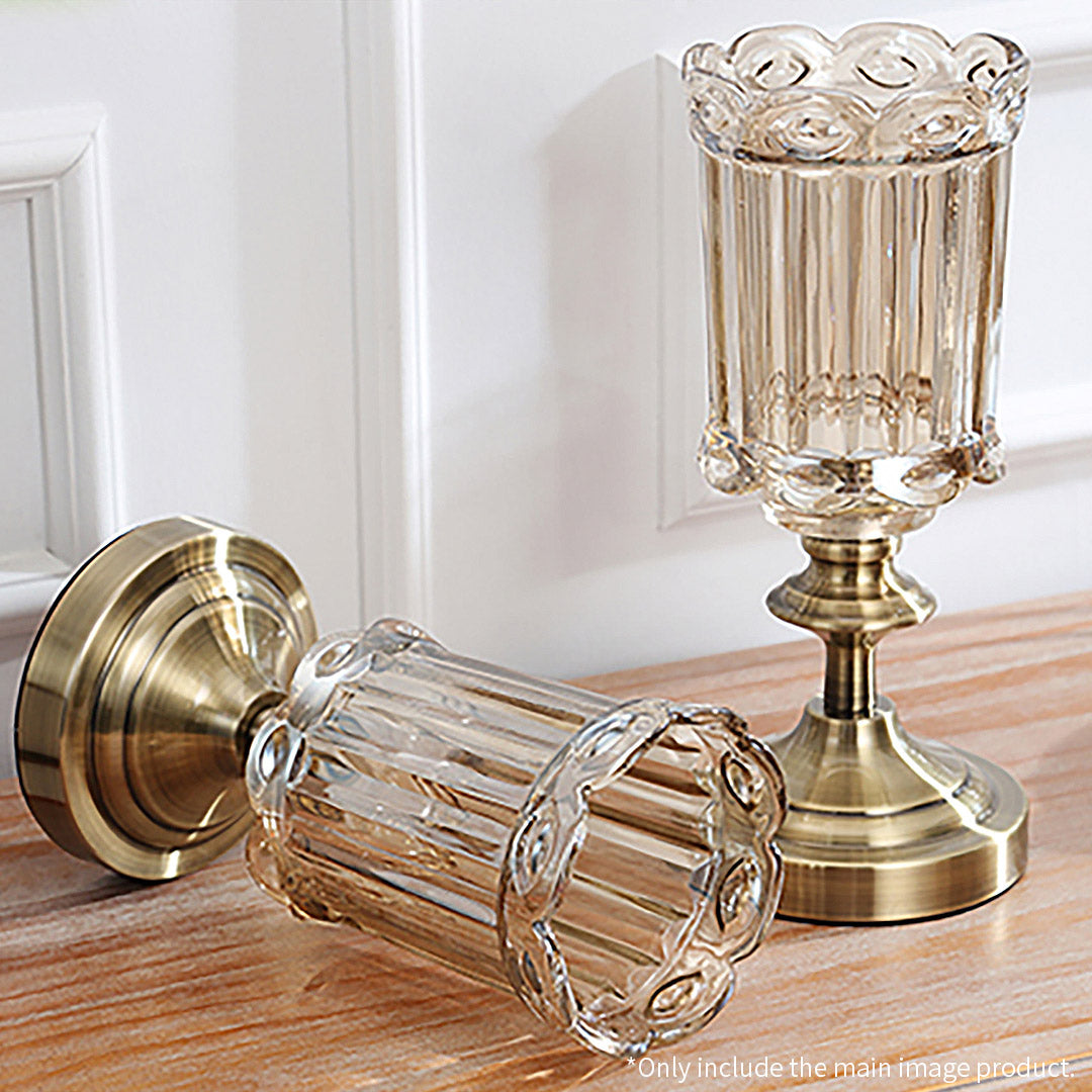 25cm Transparent Glass Vase with Metal Base