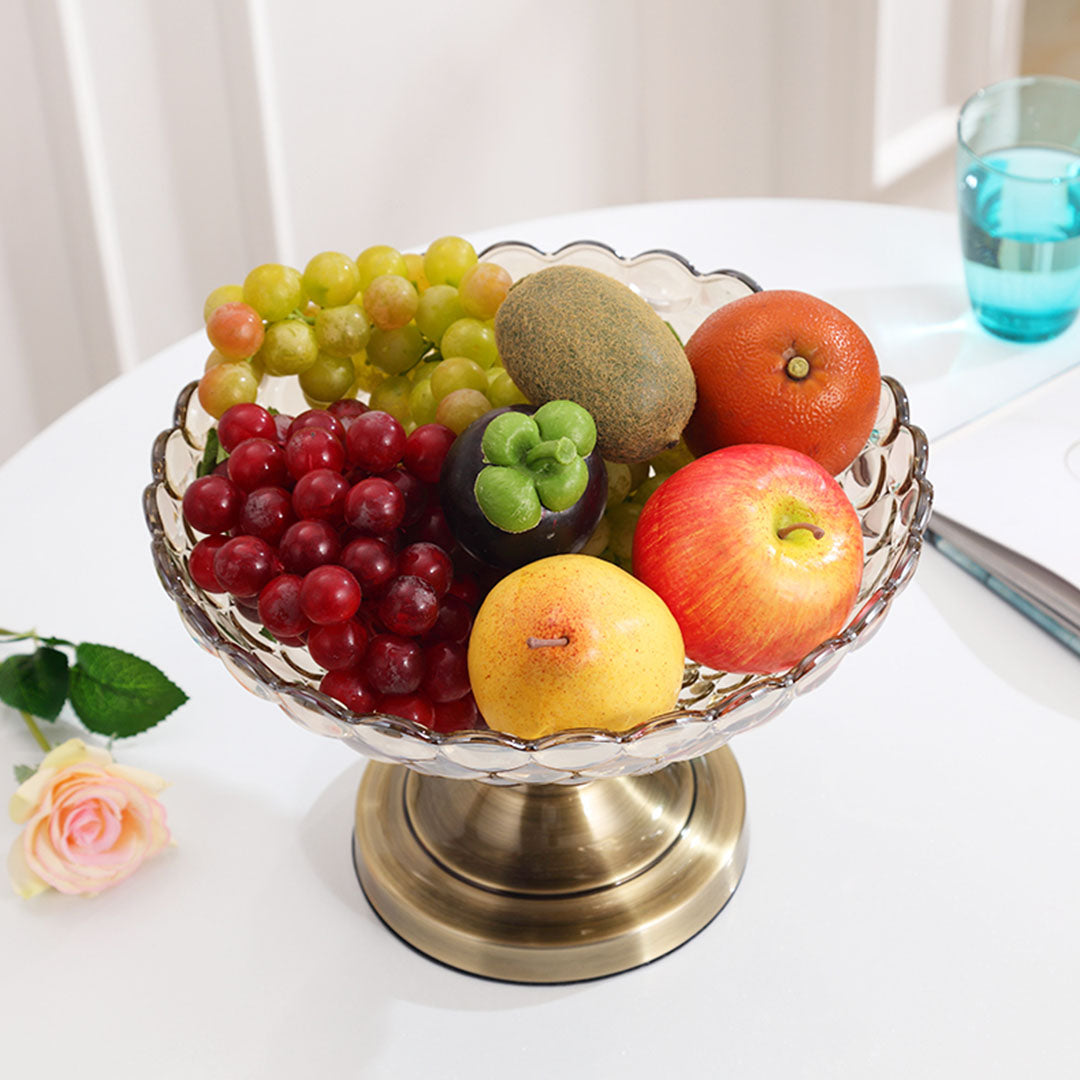 Pedestal Crystal Glass Fruit Bowl