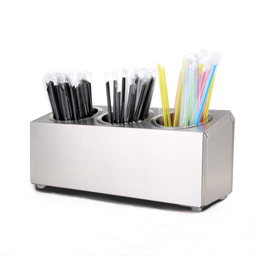 18/10 Stainless Steel Commercial Cutlery Holder with 3 Holes