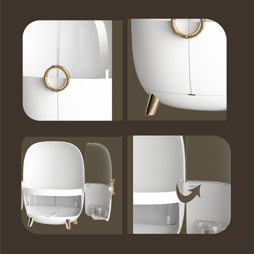 White Transparent Countertop Cosmetic Storage