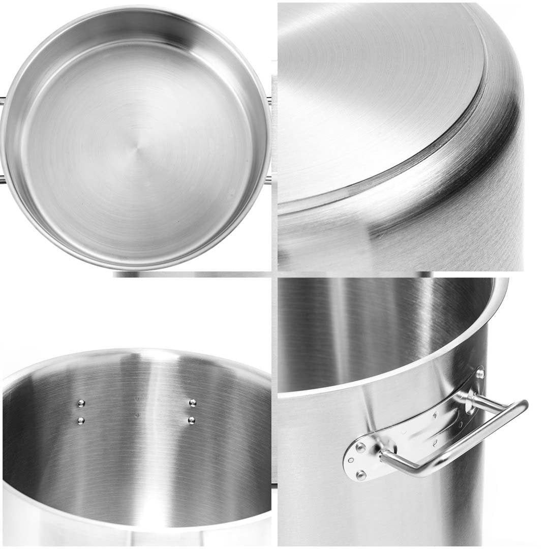 98L Top Grade 18/10 Stainless Steel Stockpot No Lid