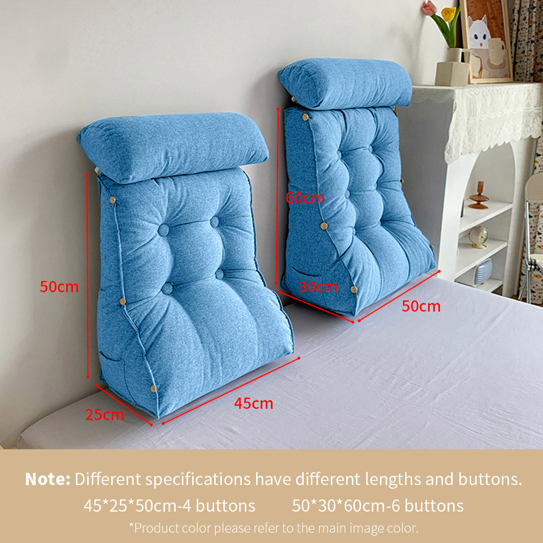 45cm Blue Wedge Lumbar Pillow
